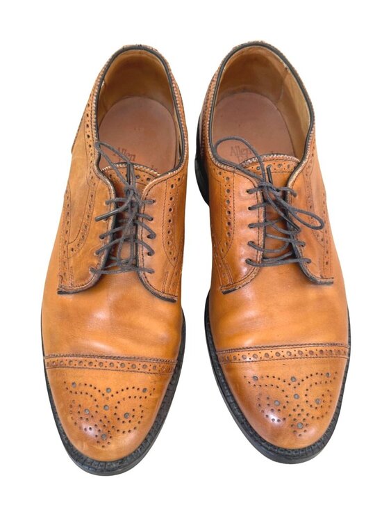 Allen Edmonds Men\'s Derby Shoes 8.5 EEE Leather Cap Toe Wingtip Lexington Brown main image 4